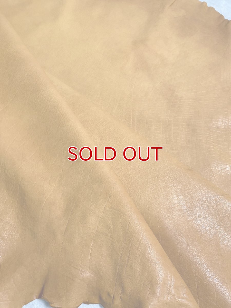 画像2: 牛革　ソフトバッファロー　キャメル　レザー (2)