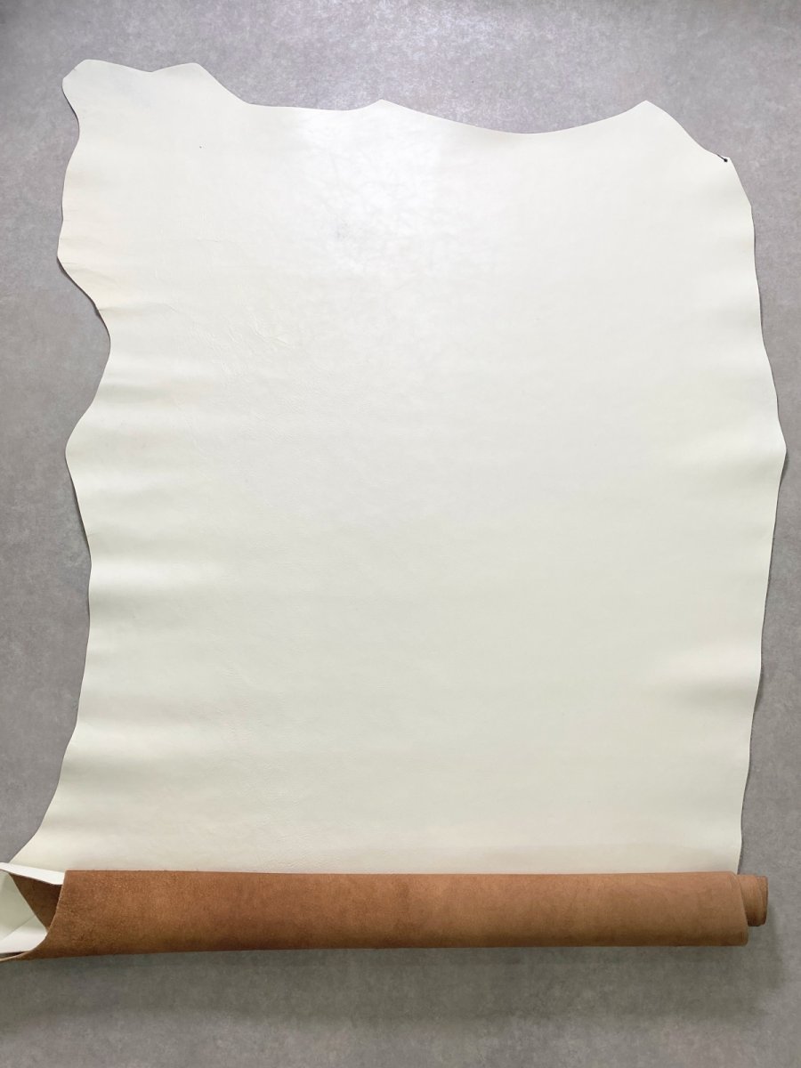 画像1: 牛革   茶芯レザー　ホワイト (1)