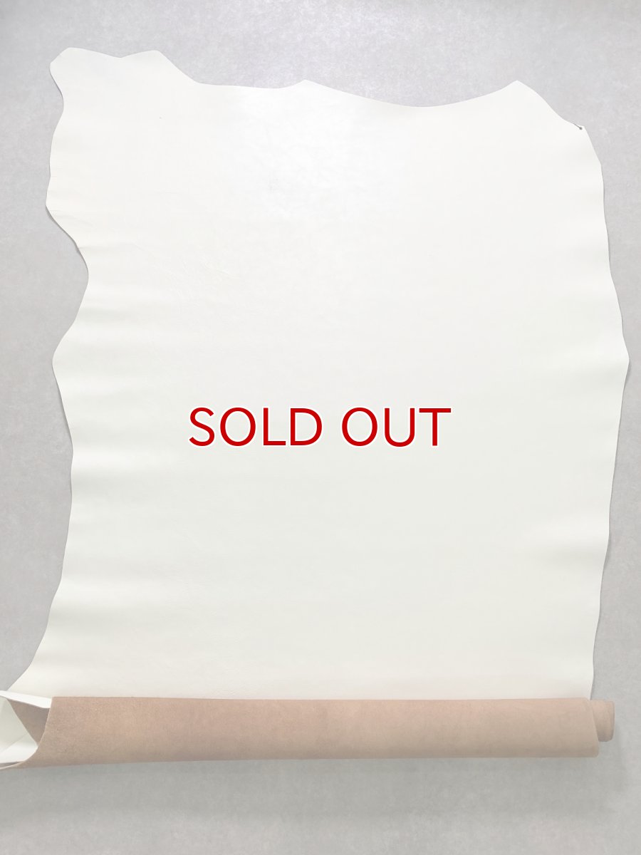 画像1: 牛革   茶芯レザー　ホワイト (1)