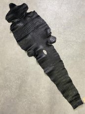 画像1: スモールクロコダイル ブラック 36 ポロサス ワニ革 クロコダイル革  (1)