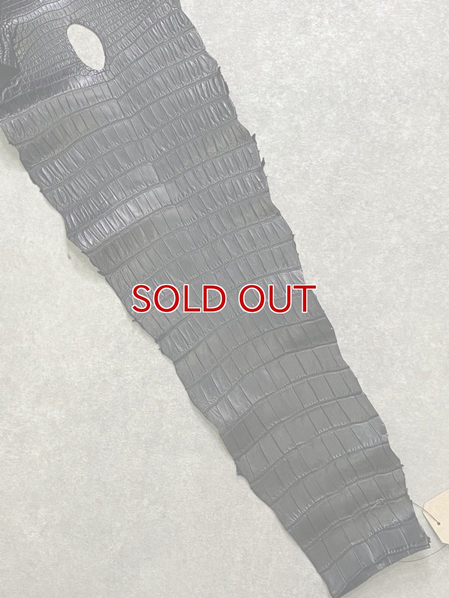 画像7: スモールクロコダイル　ブラック　36　ポロサス　ワニ革　クロコダイル革　 (7)