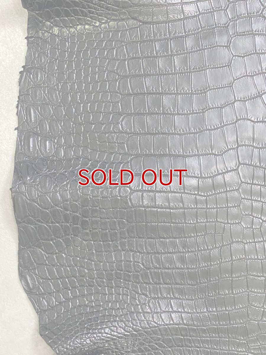 画像5: スモールクロコダイル　ブラック　36　ポロサス　ワニ革　クロコダイル革　 (5)