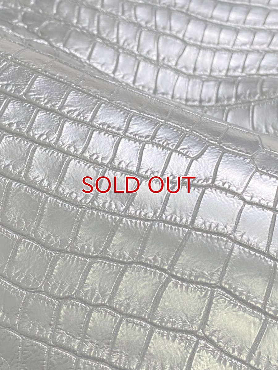 画像8: スモールクロコダイル　ブラック　36　ポロサス　ワニ革　クロコダイル革　 (8)