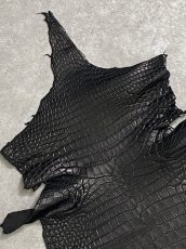 画像3: スモールクロコダイル ブラック 28 ポロサス ワニ革 クロコダイル革  (3)
