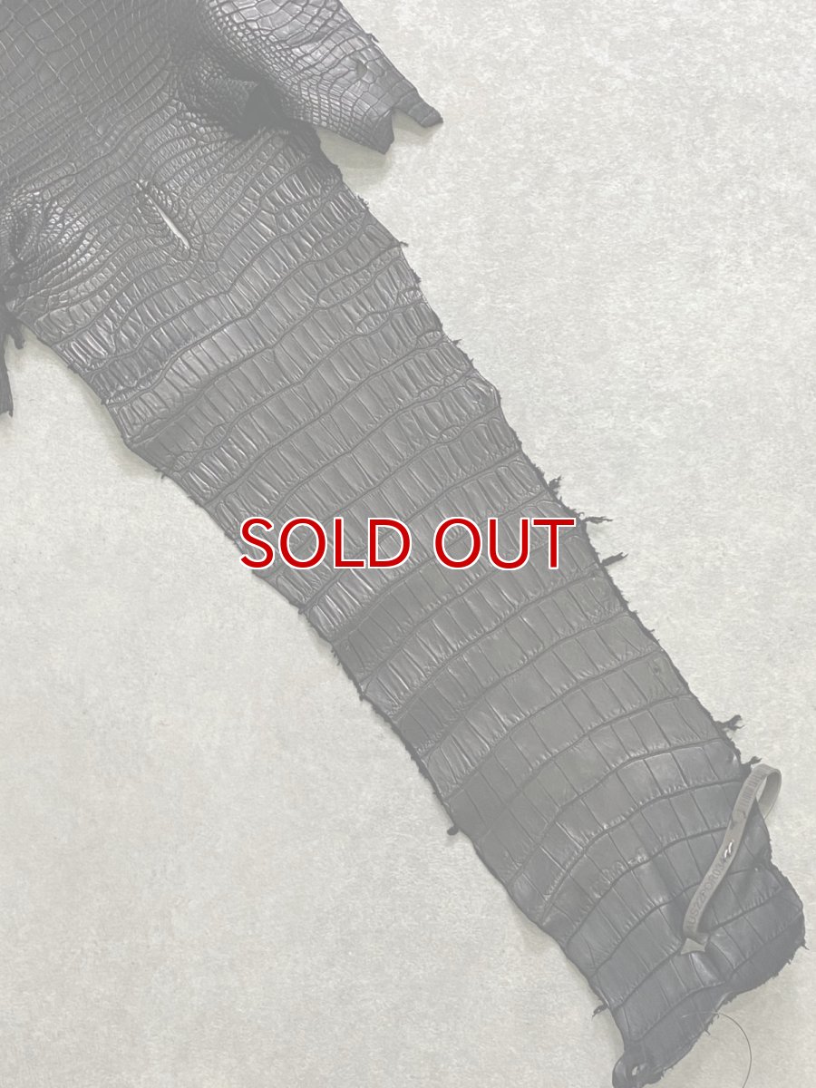 画像7: スモールクロコダイル　ブラック　28　ポロサス　ワニ革　クロコダイル革　 (7)