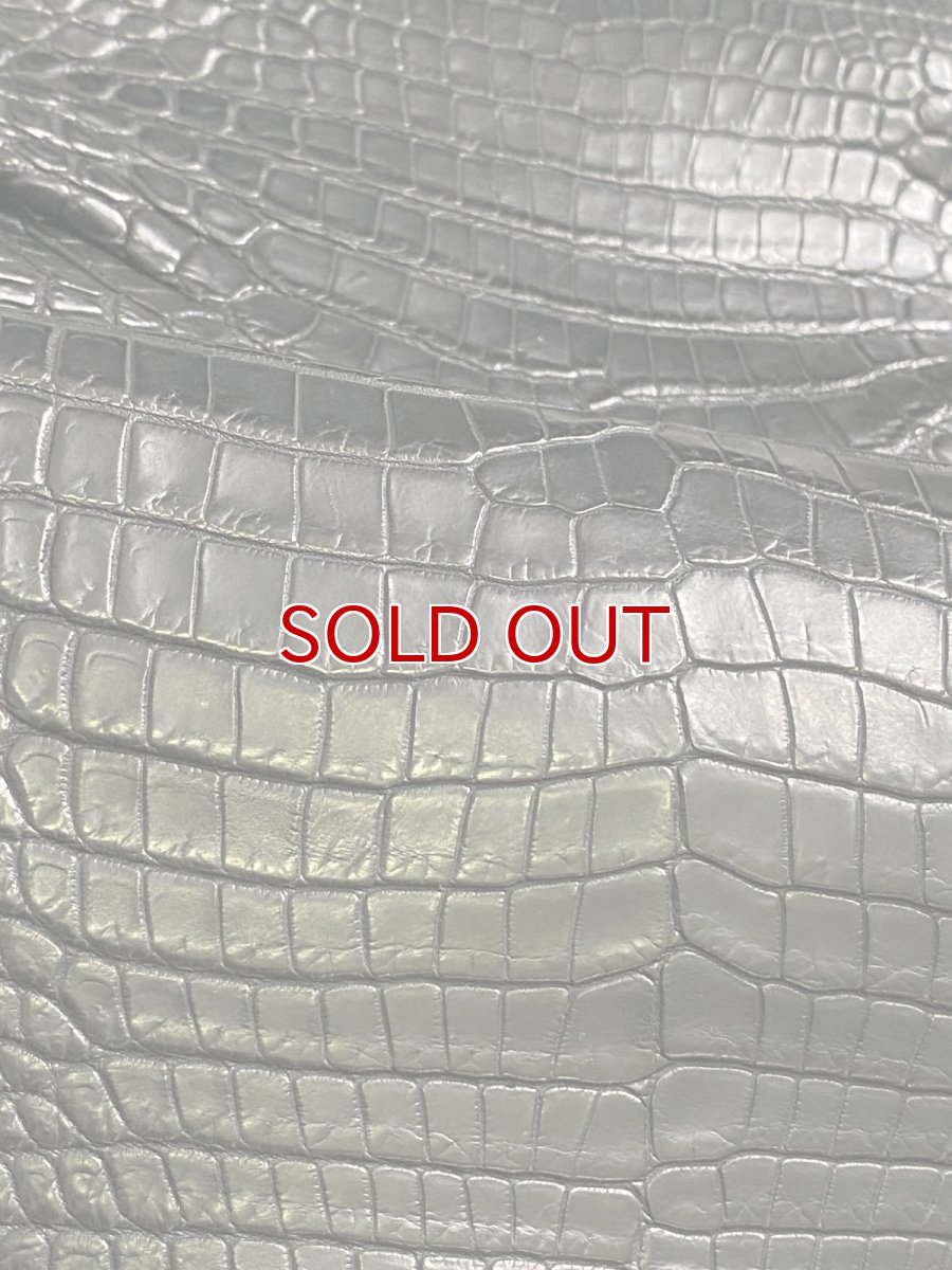 画像8: スモールクロコダイル　ブラック　28　ポロサス　ワニ革　クロコダイル革　 (8)