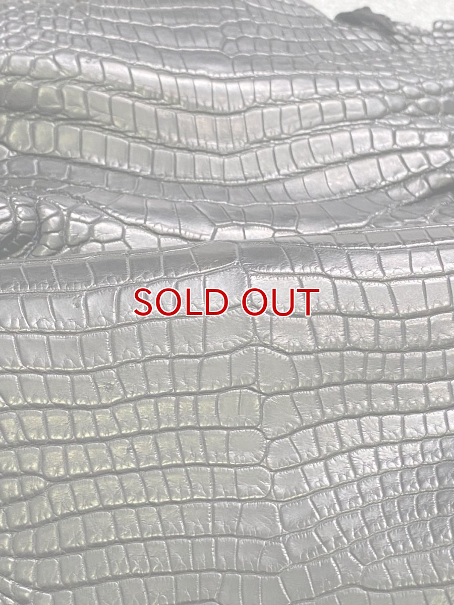 画像8: スモールクロコダイル　ブラック　28　ポロサス　ワニ革　クロコダイル革　 (8)
