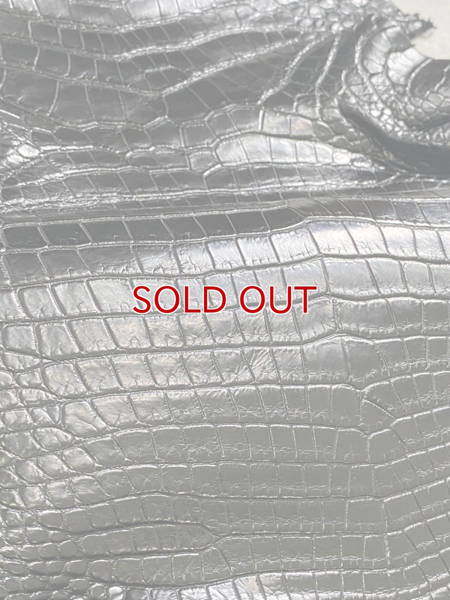 画像8: スモールクロコダイル　ブラック　41　ポロサス　ワニ革　クロコダイル革　 (8)