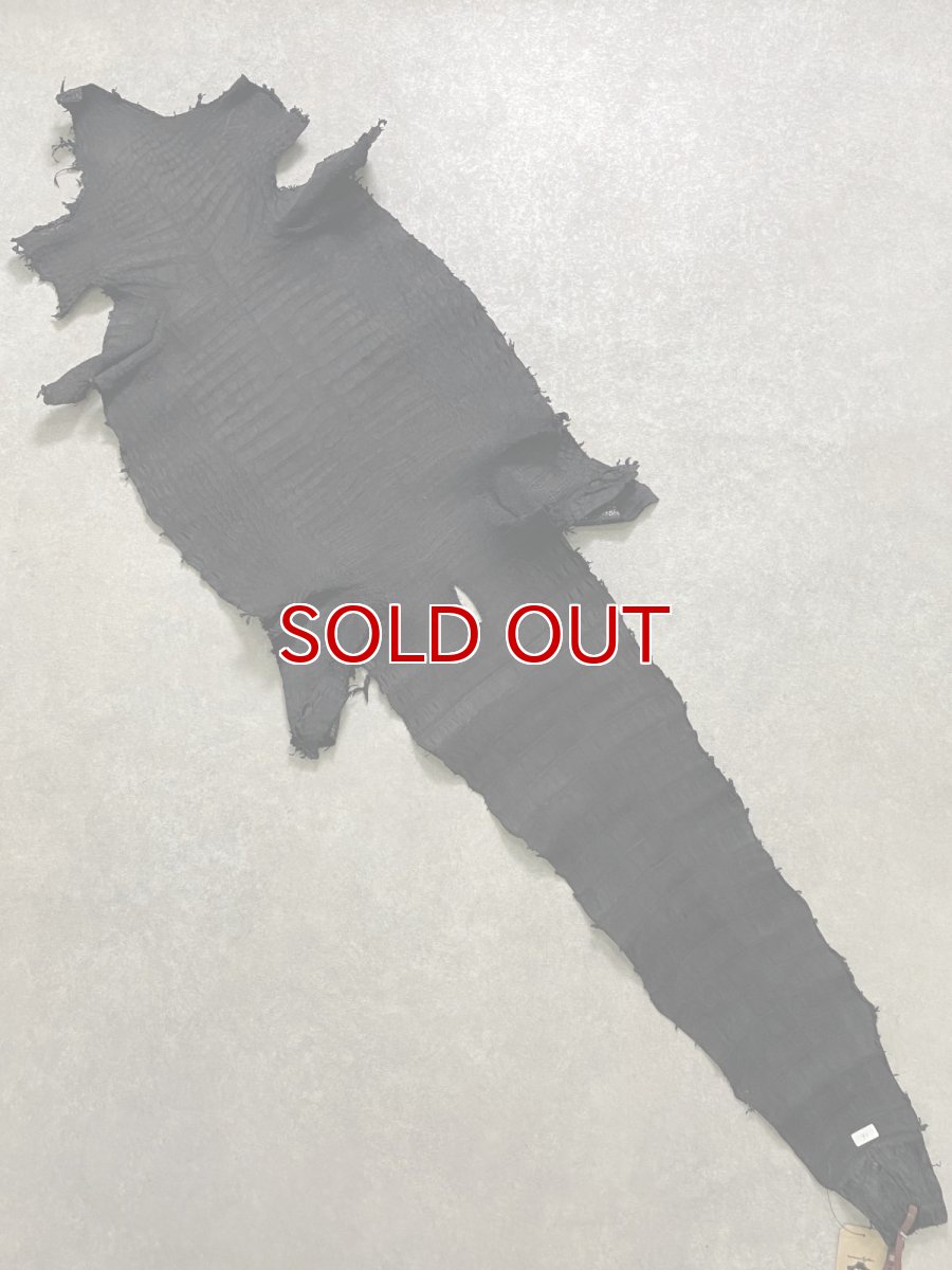 画像9: スモールクロコダイル　ブラック　41　ポロサス　ワニ革　クロコダイル革　 (9)