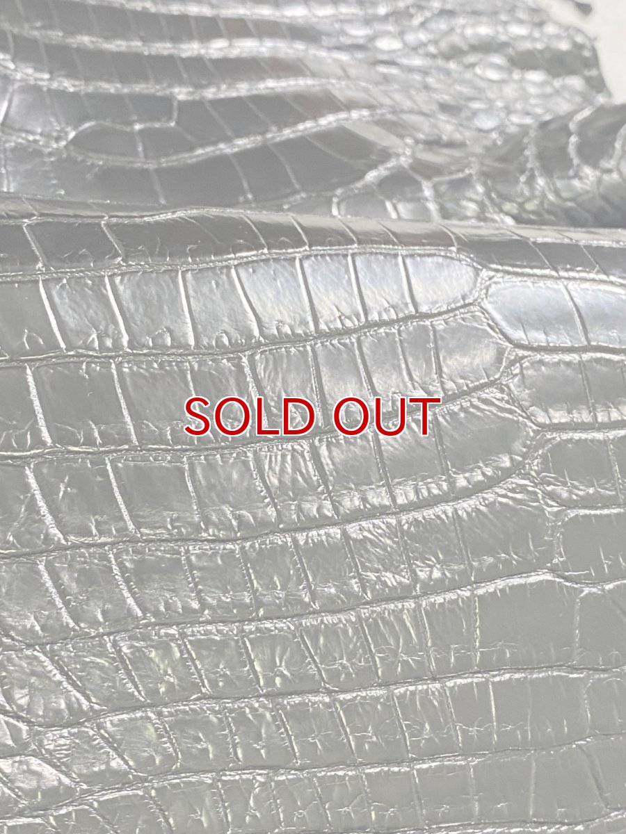 画像8: スモールクロコダイル　ブラック　40　ポロサス　ワニ革　クロコダイル革　 (8)