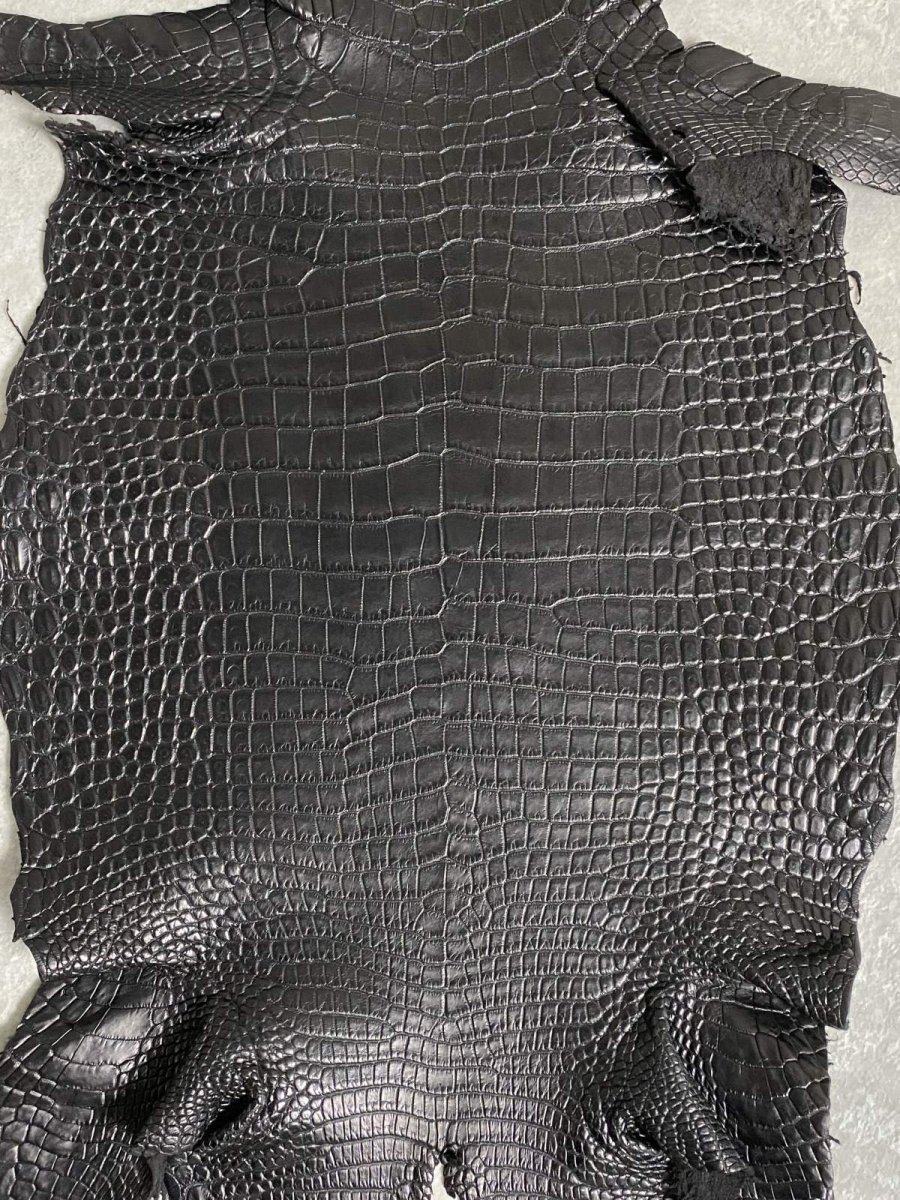 画像5: スモールクロコダイル　ブラック　25　ポロサス　ワニ革　クロコダイル革　 (5)