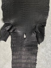 画像6: スモールクロコダイル　ブラック　25　ポロサス　ワニ革　クロコダイル革　 (6)