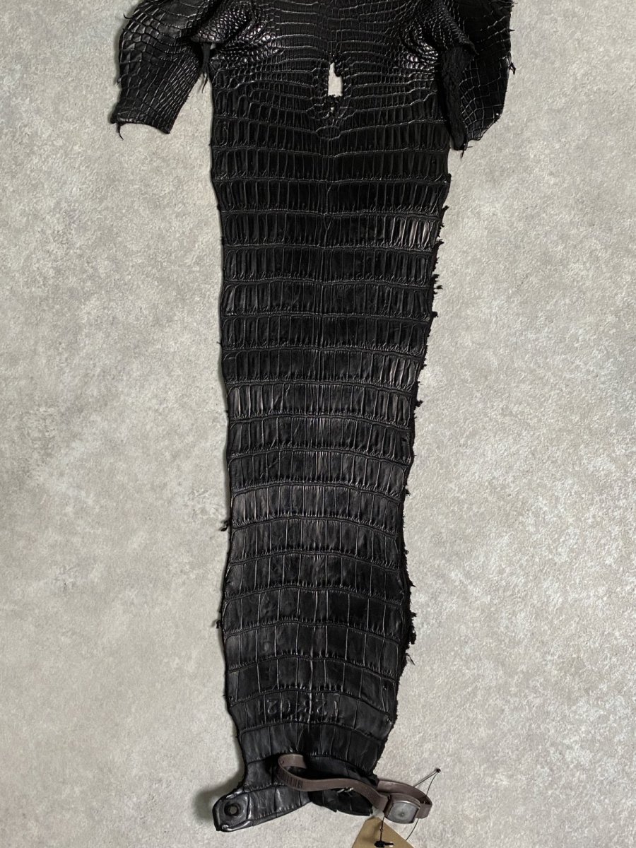 画像7: スモールクロコダイル　ブラック　25　ポロサス　ワニ革　クロコダイル革　 (7)