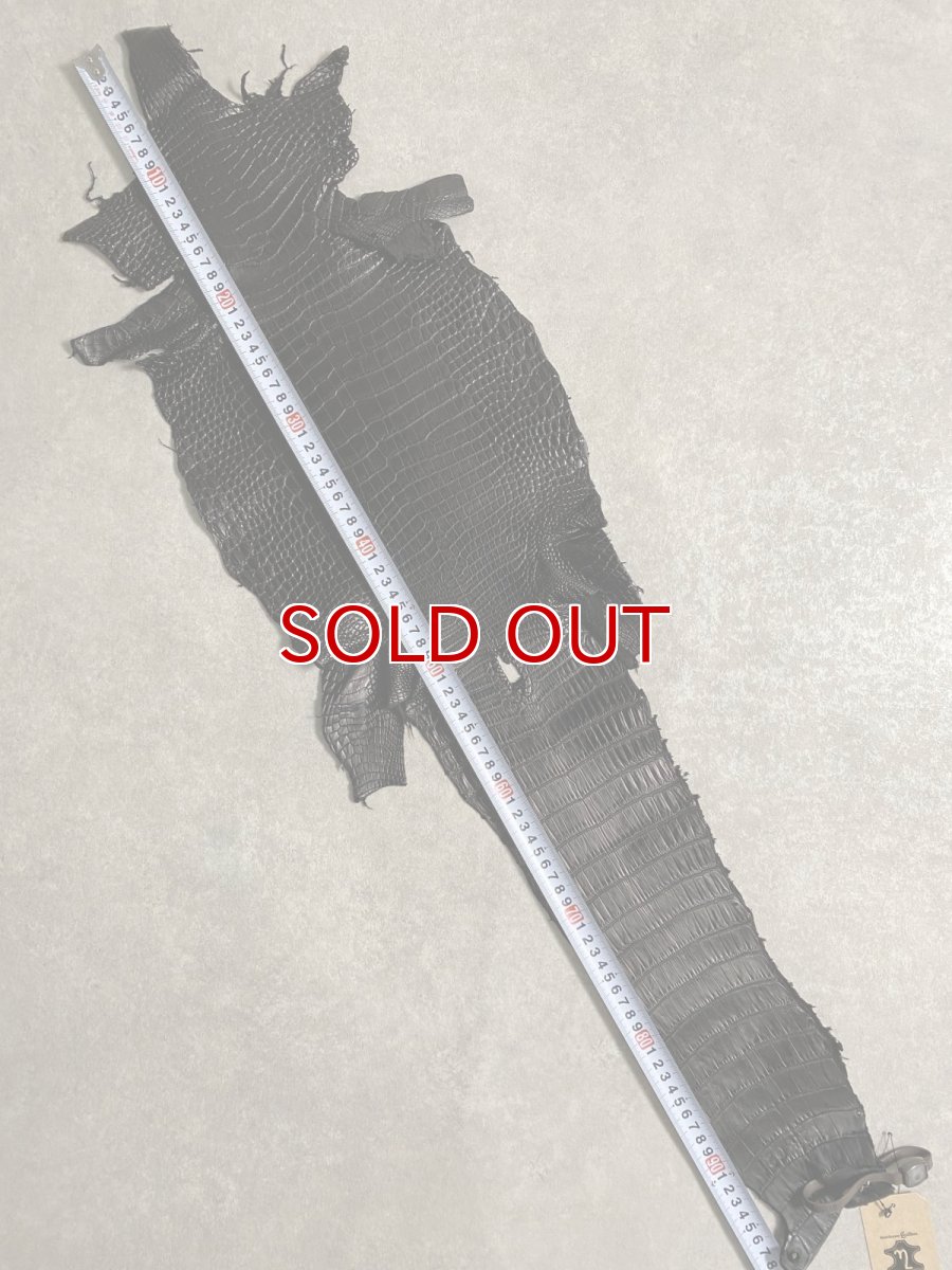 画像8: スモールクロコダイル　ブラック　25　ポロサス　ワニ革　クロコダイル革　 (8)