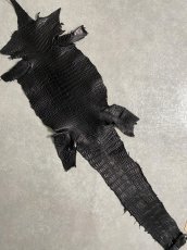 画像1: スモールクロコダイル　ブラック　26　ポロサス　ワニ革　クロコダイル革　 (1)