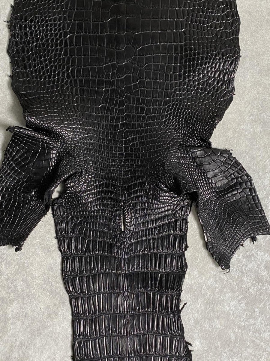 画像5: スモールクロコダイル　ブラック　26　ポロサス　ワニ革　クロコダイル革　 (5)