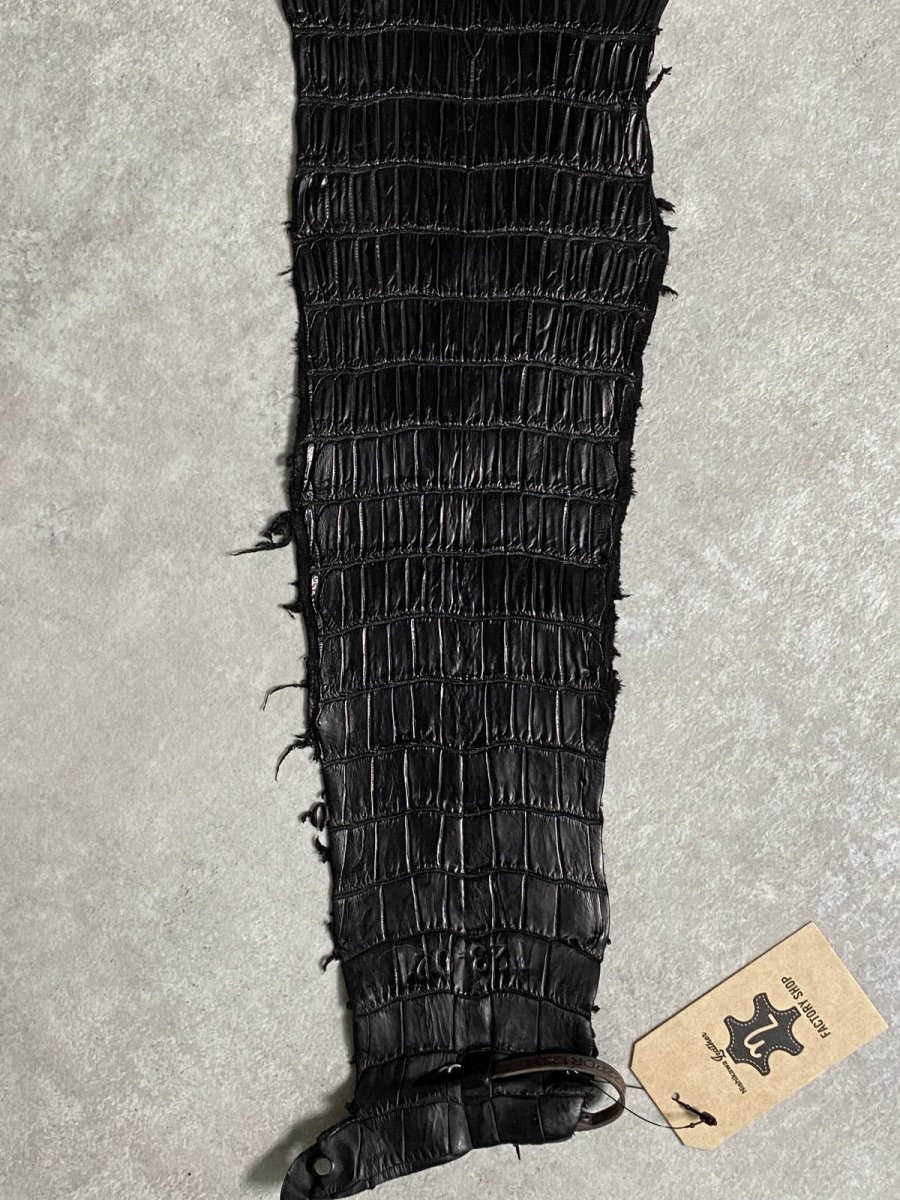 画像6: スモールクロコダイル　ブラック　26　ポロサス　ワニ革　クロコダイル革　 (6)