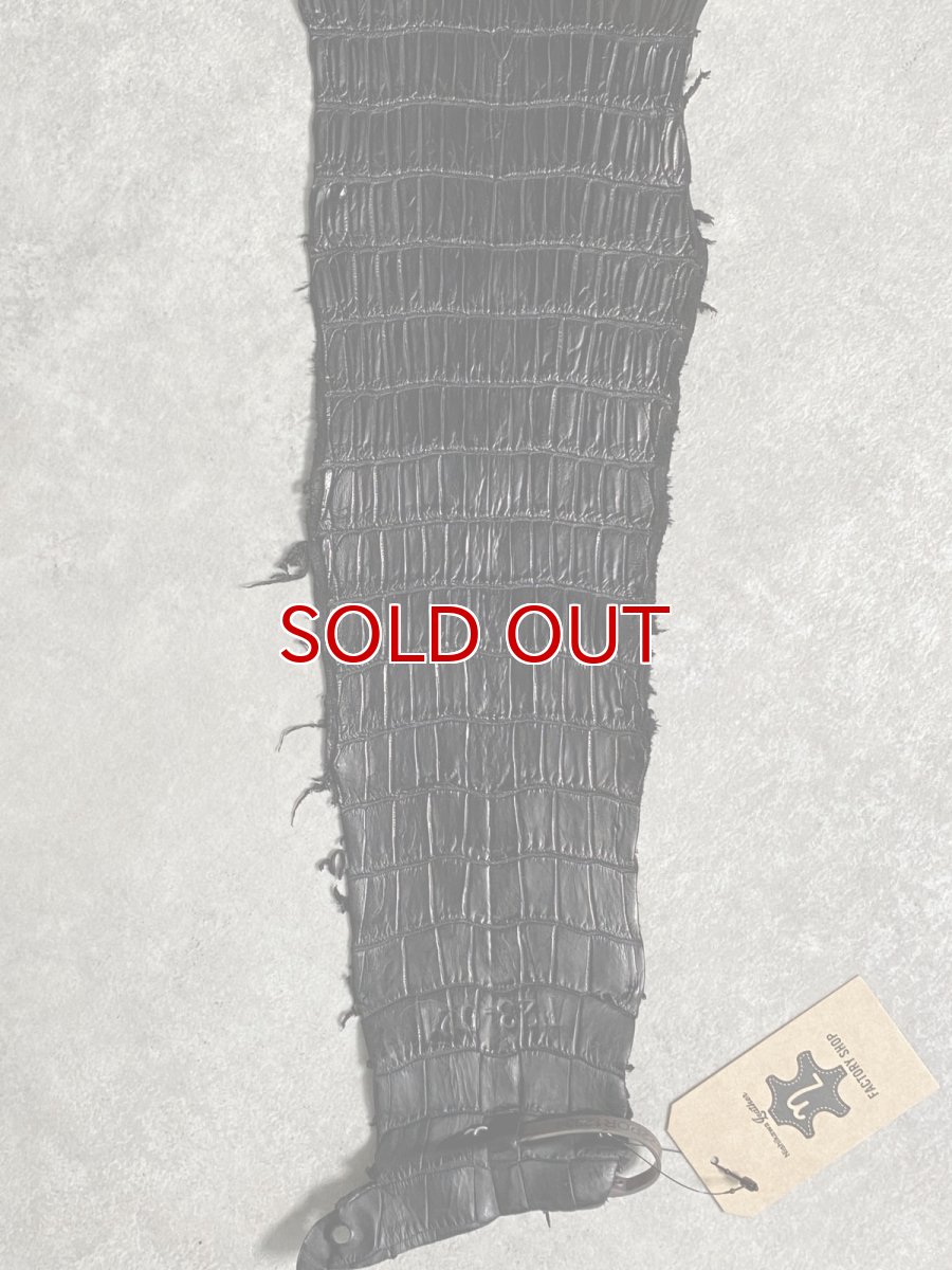 画像6: スモールクロコダイル　ブラック　26　ポロサス　ワニ革　クロコダイル革　 (6)