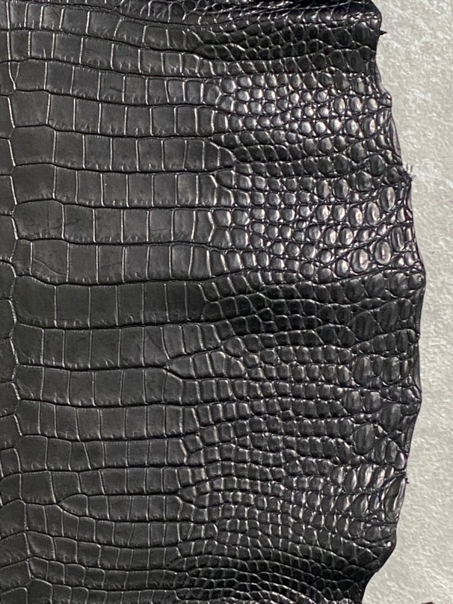 画像5: スモールクロコダイル　ブラック　29　ポロサス　ワニ革　クロコダイル革　 (5)
