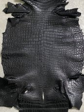 画像3: スモールクロコダイル　ブラック　41　ポロサス　ワニ革　クロコダイル革　 (3)