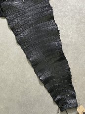 画像6: スモールクロコダイル　ブラック　41　ポロサス　ワニ革　クロコダイル革　 (6)