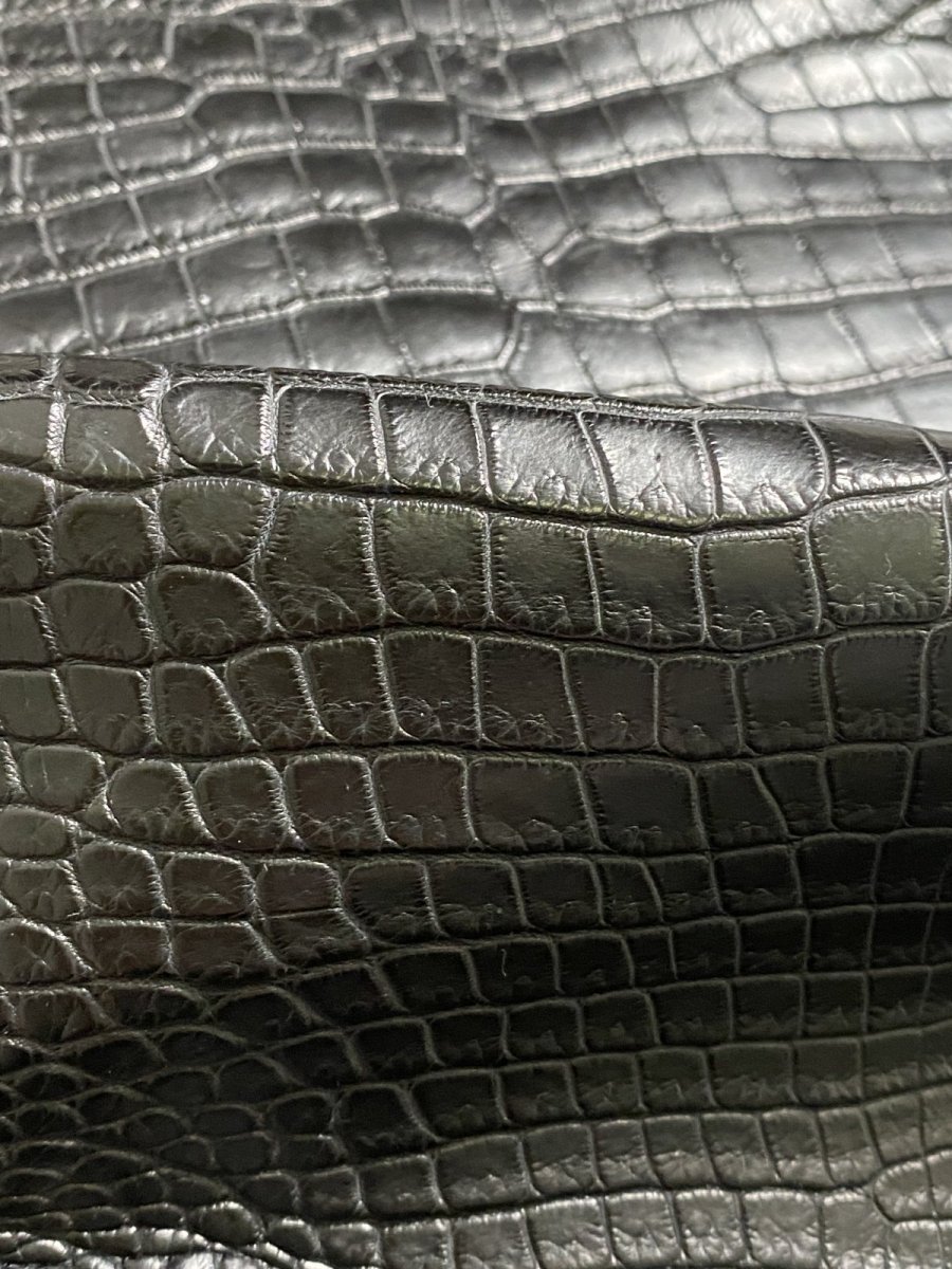 画像8: スモールクロコダイル　ブラック　41　ポロサス　ワニ革　クロコダイル革　 (8)