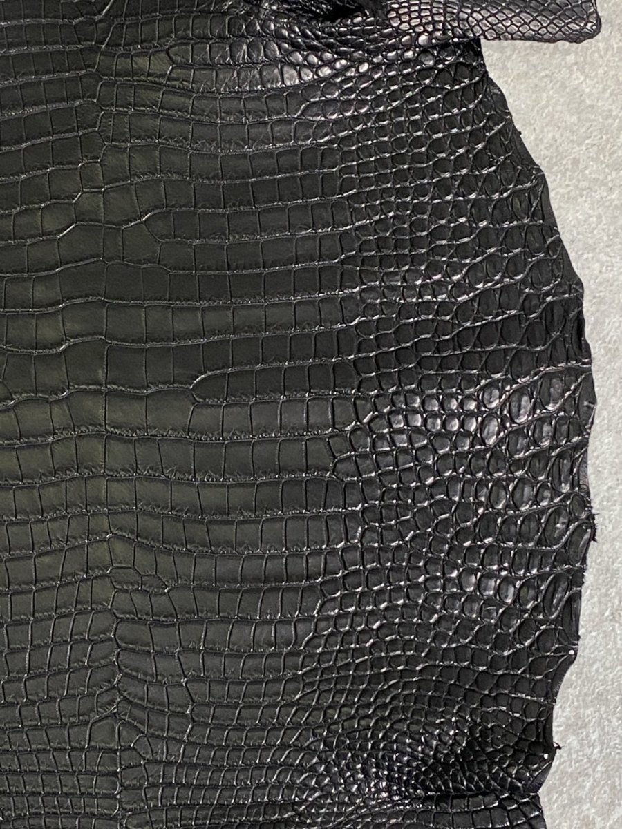 画像4: スモールクロコダイル　ブラック　29　ポロサス　ワニ革　クロコダイル革　 (4)