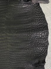 画像4: スモールクロコダイル　ブラック　29　ポロサス　ワニ革　クロコダイル革　 (4)