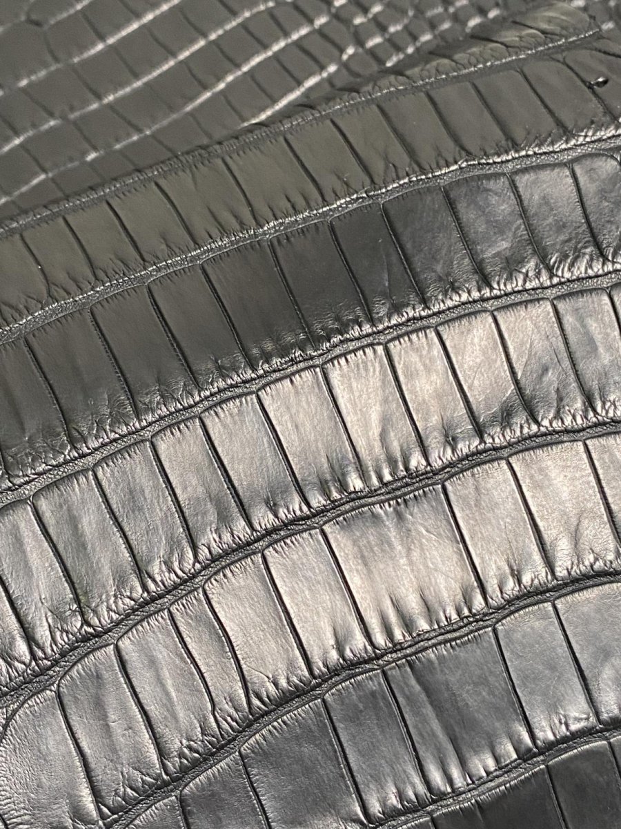 画像8: スモールクロコダイル　ブラック　29　ポロサス　ワニ革　クロコダイル革　 (8)