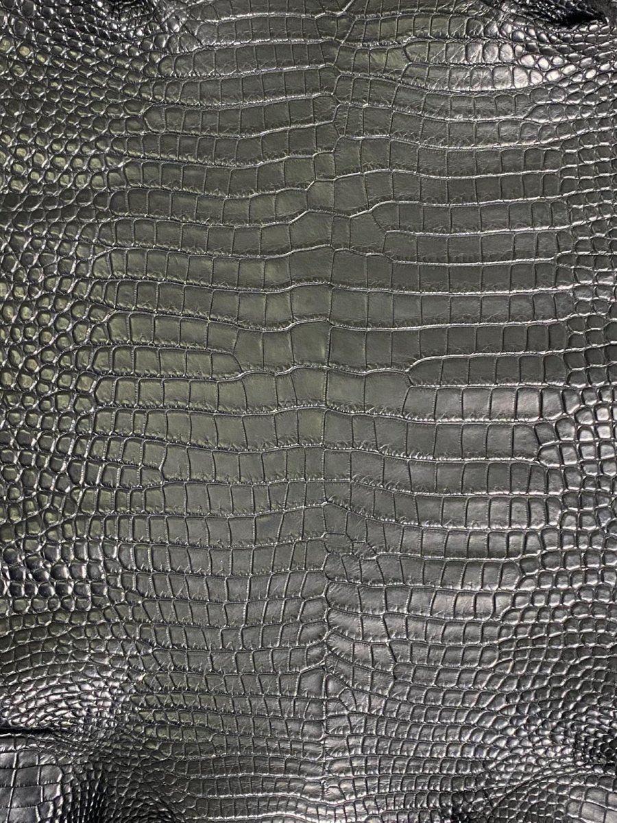 画像6: スモールクロコダイル　ブラック　29　ポロサス　ワニ革　クロコダイル革　 (6)