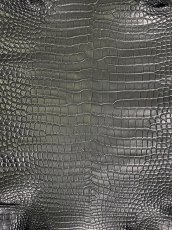 画像6: スモールクロコダイル　ブラック　29　ポロサス　ワニ革　クロコダイル革　 (6)