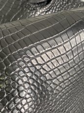 画像7: スモールクロコダイル　ブラック　29　ポロサス　ワニ革　クロコダイル革　 (7)
