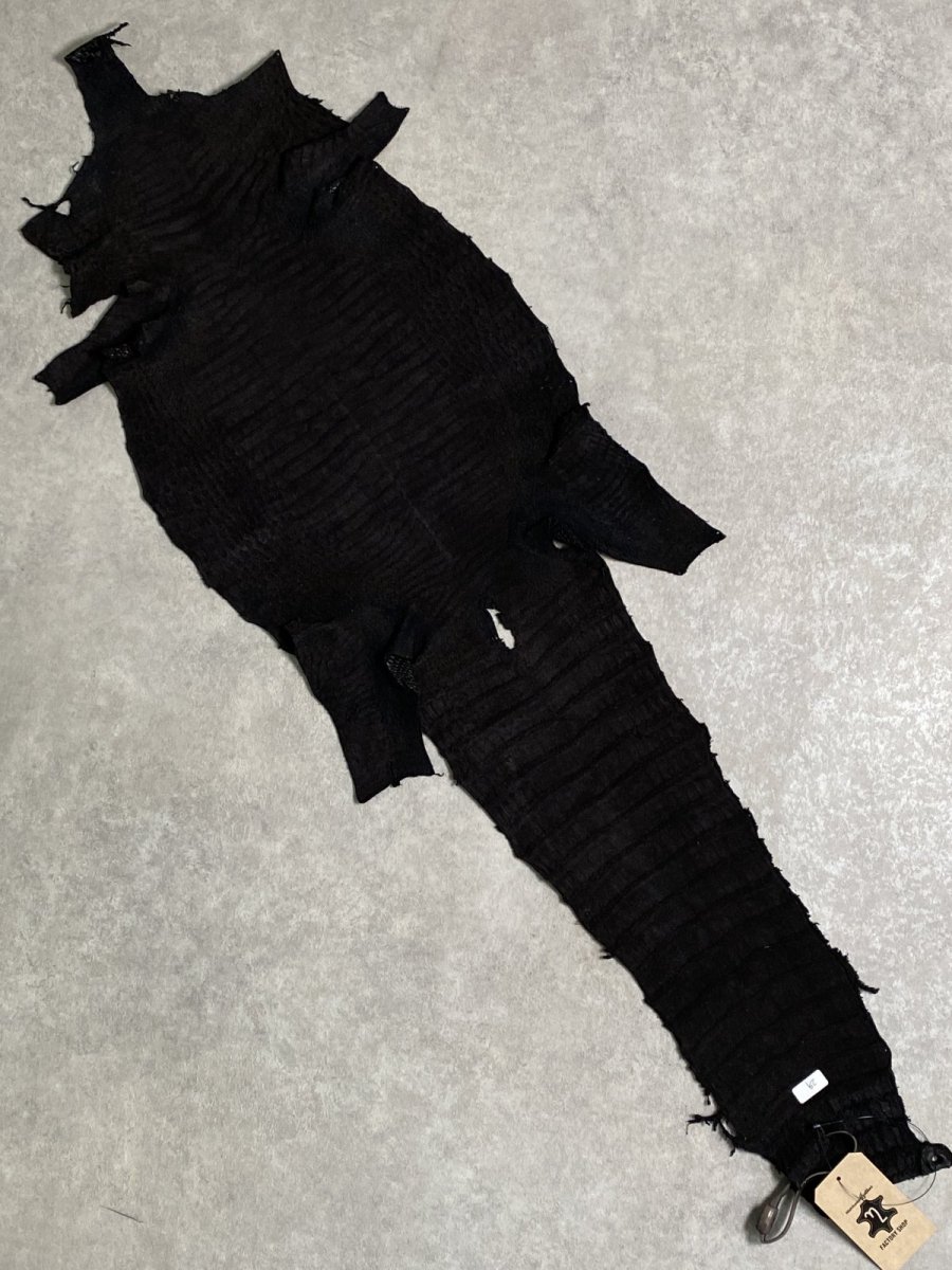 画像10: スモールクロコダイル　ブラック　29　ポロサス　ワニ革　クロコダイル革　 (10)