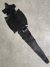画像1: スモールクロコダイル　ブラック　37　ポロサス　ワニ革　クロコダイル革　 (1)