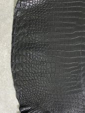 画像3: スモールクロコダイル　ブラック　37　ポロサス　ワニ革　クロコダイル革　 (3)