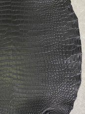 画像4: スモールクロコダイル　ブラック　37　ポロサス　ワニ革　クロコダイル革　 (4)