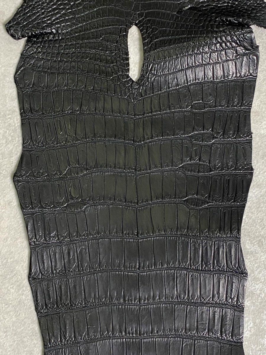画像5: スモールクロコダイル　ブラック　37　ポロサス　ワニ革　クロコダイル革　 (5)