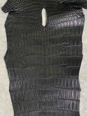 画像5: スモールクロコダイル　ブラック　37　ポロサス　ワニ革　クロコダイル革　 (5)