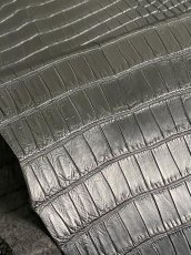 画像10: スモールクロコダイル　ブラック　37　ポロサス　ワニ革　クロコダイル革　 (10)