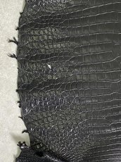 画像3: スモールクロコダイル　ブラック　42　ポロサス　ワニ革　クロコダイル革　 (3)