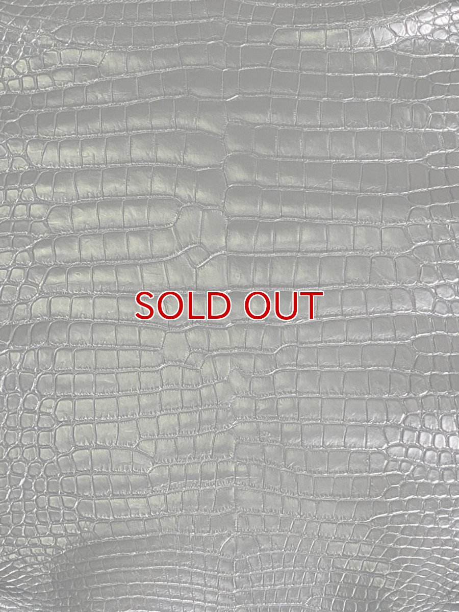 画像7: スモールクロコダイル　ブラック　42　ポロサス　ワニ革　クロコダイル革　 (7)
