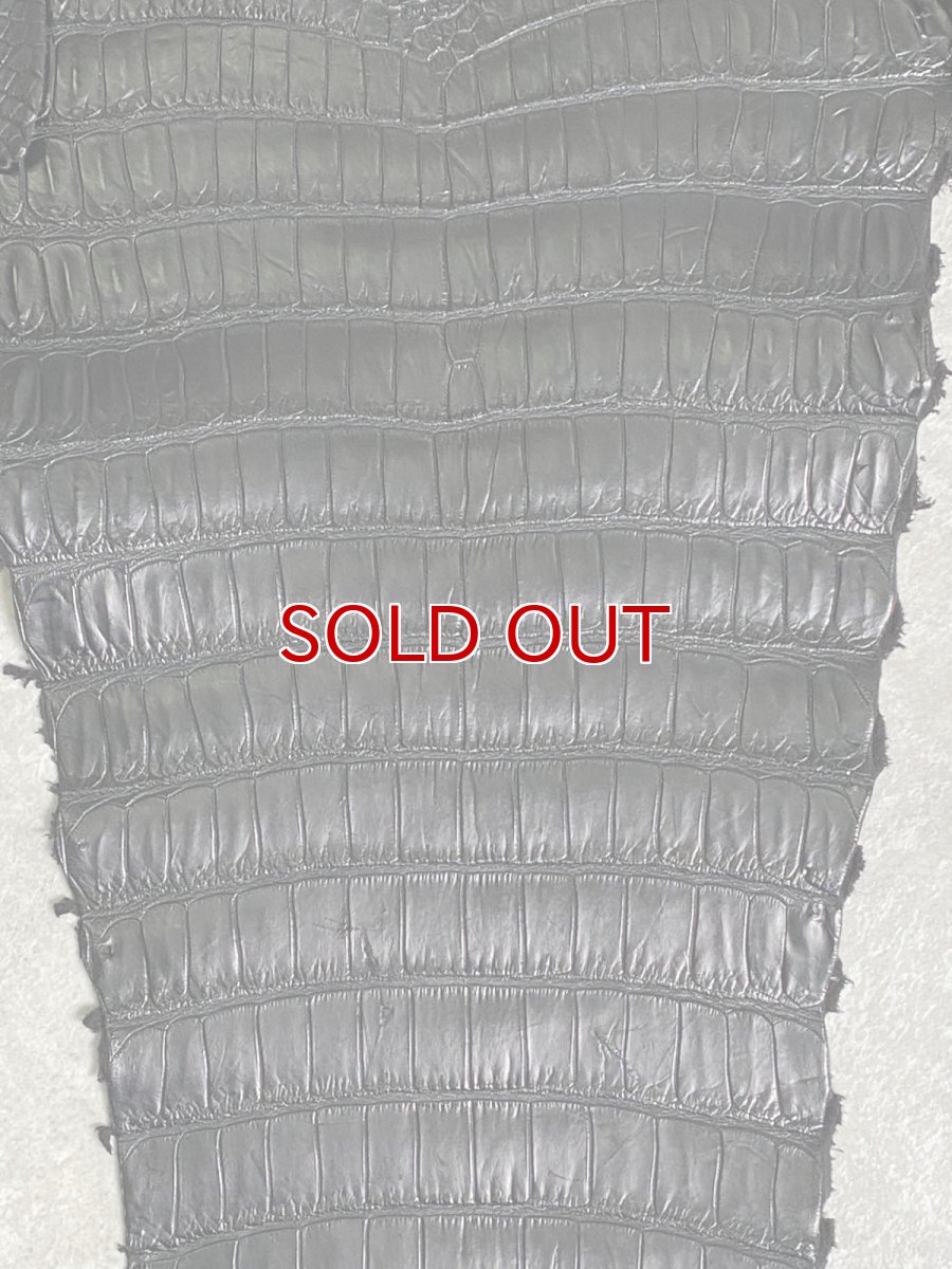 画像5: スモールクロコダイル　ブラック　42　ポロサス　ワニ革　クロコダイル革　 (5)