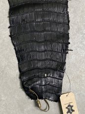 画像6: スモールクロコダイル　ブラック　42　ポロサス　ワニ革　クロコダイル革　 (6)