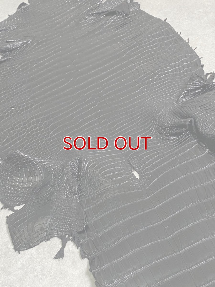 画像8: スモールクロコダイル　ブラック　42　ポロサス　ワニ革　クロコダイル革　 (8)