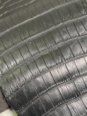 画像10: スモールクロコダイル　ブラック　42　ポロサス　ワニ革　クロコダイル革　 (10)