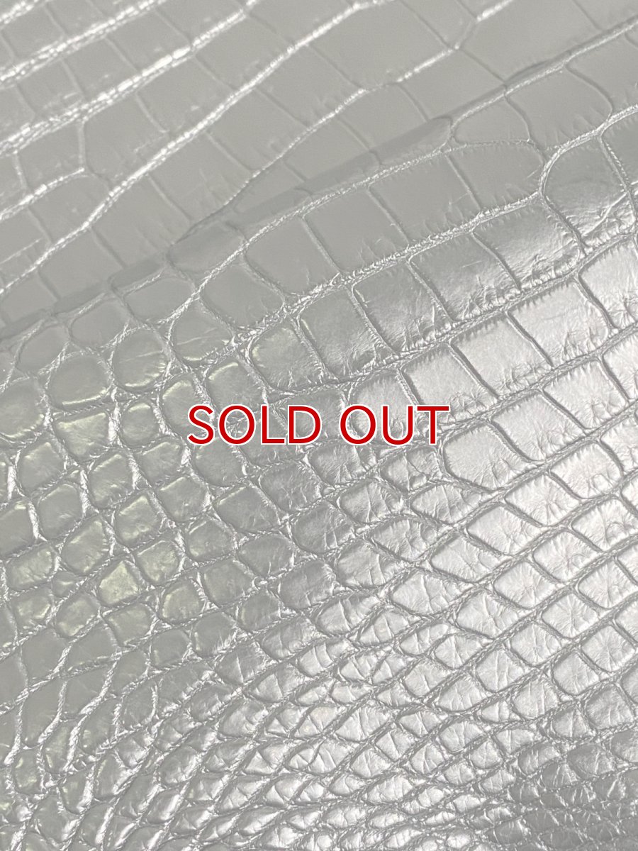画像9: スモールクロコダイル　ブラック　42　ポロサス　ワニ革　クロコダイル革　 (9)