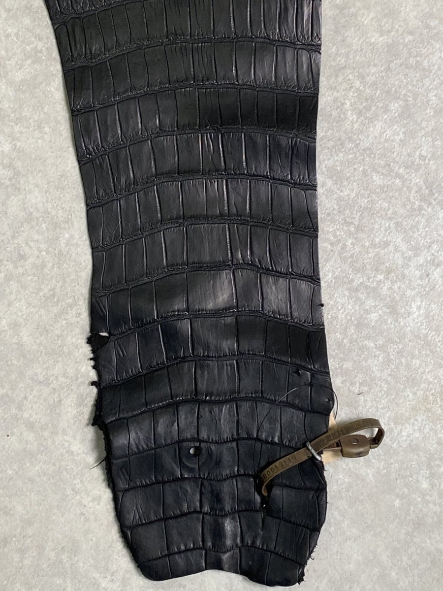 画像6: スモールクロコダイル　ブラック　42　ポロサス　ワニ革　クロコダイル革　 (6)