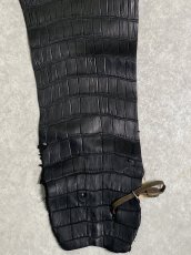 画像6: スモールクロコダイル　ブラック　42　ポロサス　ワニ革　クロコダイル革　 (6)