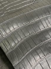 画像9: スモールクロコダイル　ブラック　42　ポロサス　ワニ革　クロコダイル革　 (9)