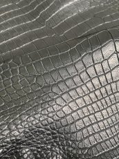 画像8: スモールクロコダイル　ブラック　42　ポロサス　ワニ革　クロコダイル革　 (8)